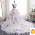 China Lixury Purple Tiered encaje Taobao vestidos de novia vestido de novia